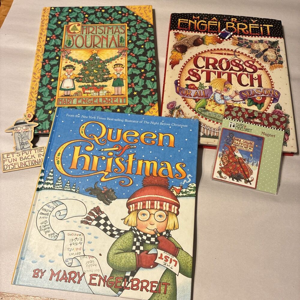 Mary Engelbreit Lot 3 Books And 2 Magnets